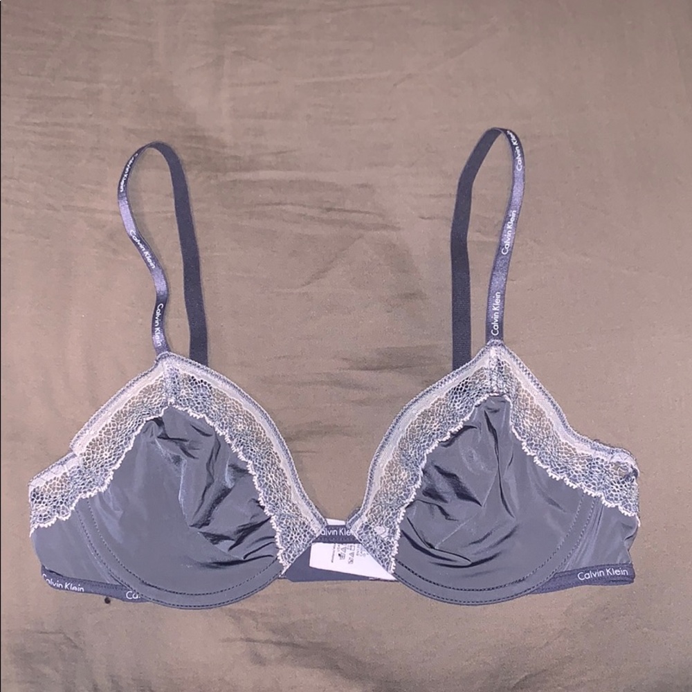 34B silky grey Calvin Klein unlined bra